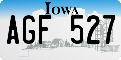IA license plate AGF527