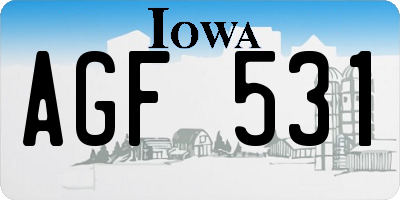 IA license plate AGF531