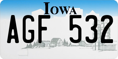 IA license plate AGF532