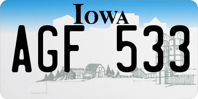 IA license plate AGF533