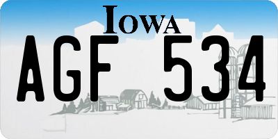 IA license plate AGF534