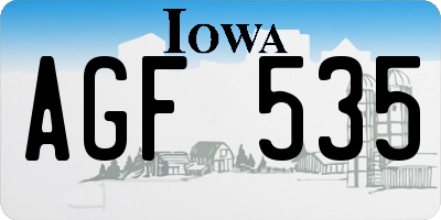 IA license plate AGF535