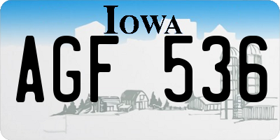 IA license plate AGF536