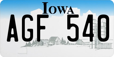 IA license plate AGF540