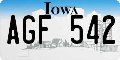IA license plate AGF542