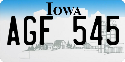 IA license plate AGF545