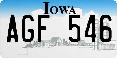 IA license plate AGF546