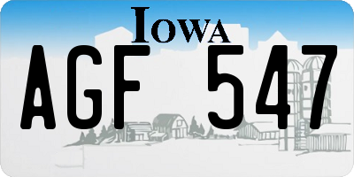 IA license plate AGF547