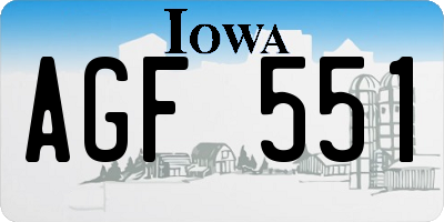 IA license plate AGF551