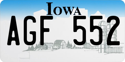 IA license plate AGF552