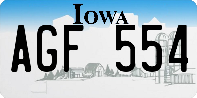 IA license plate AGF554