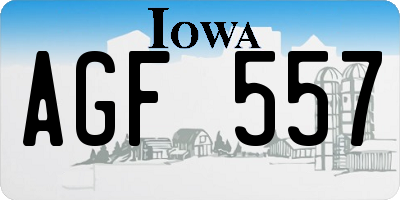 IA license plate AGF557