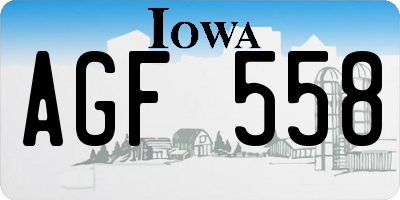 IA license plate AGF558