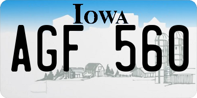 IA license plate AGF560