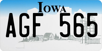 IA license plate AGF565