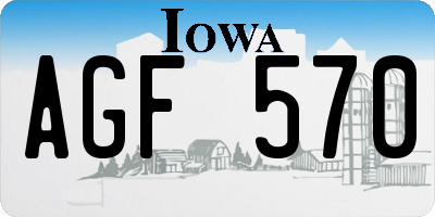 IA license plate AGF570