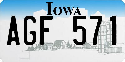 IA license plate AGF571