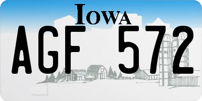 IA license plate AGF572