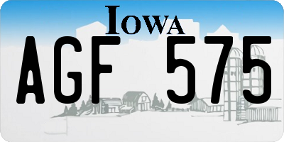 IA license plate AGF575