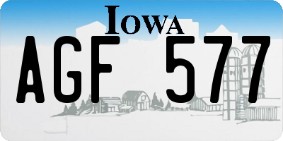 IA license plate AGF577