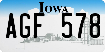 IA license plate AGF578
