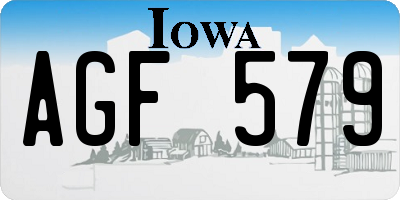 IA license plate AGF579