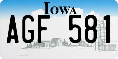 IA license plate AGF581