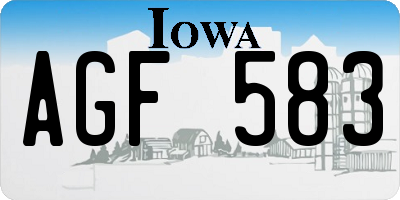 IA license plate AGF583