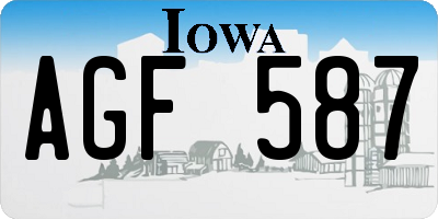 IA license plate AGF587