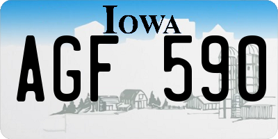 IA license plate AGF590