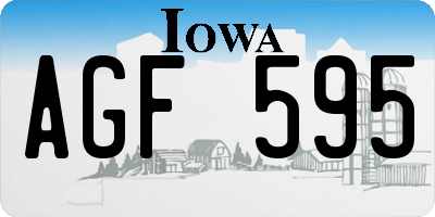 IA license plate AGF595