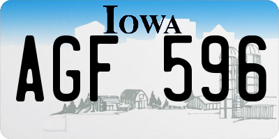 IA license plate AGF596
