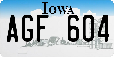 IA license plate AGF604