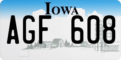 IA license plate AGF608