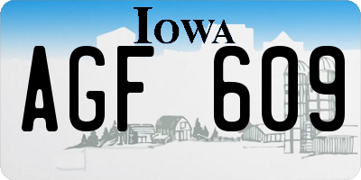 IA license plate AGF609