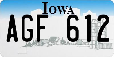 IA license plate AGF612