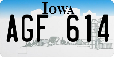 IA license plate AGF614