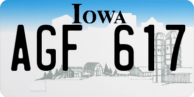 IA license plate AGF617