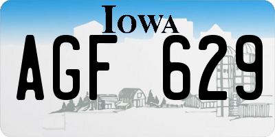 IA license plate AGF629