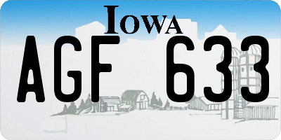 IA license plate AGF633