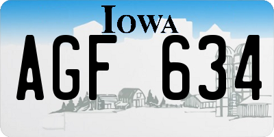 IA license plate AGF634