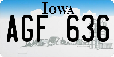 IA license plate AGF636
