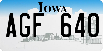 IA license plate AGF640