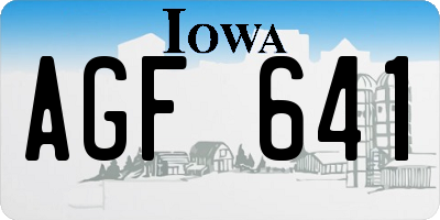 IA license plate AGF641