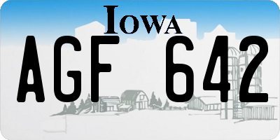 IA license plate AGF642