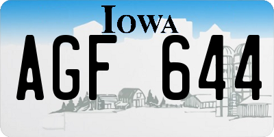 IA license plate AGF644