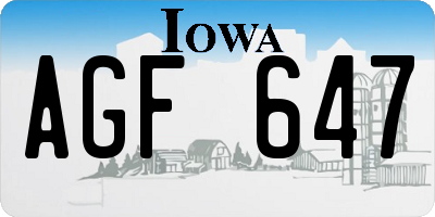IA license plate AGF647