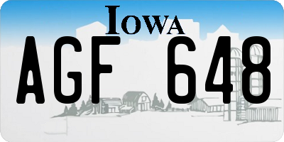 IA license plate AGF648