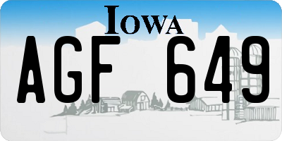 IA license plate AGF649
