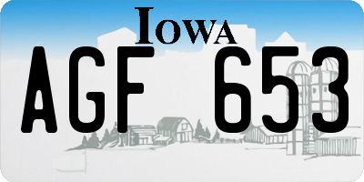 IA license plate AGF653